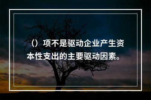 （）项不是驱动企业产生资本性支出的主要驱动因素。