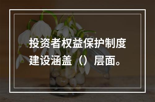 投资者权益保护制度建设涵盖（）层面。