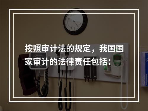 按照审计法的规定，我国国家审计的法律责任包括：