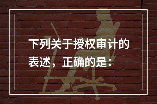 下列关于授权审计的表述，正确的是：