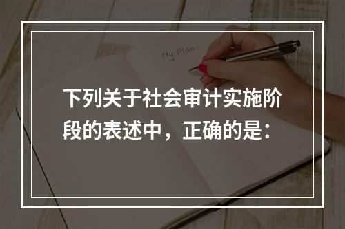 下列关于社会审计实施阶段的表述中，正确的是：