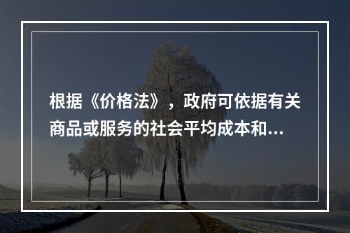 根据《价格法》，政府可依据有关商品或服务的社会平均成本和市场