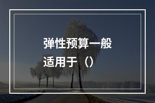 弹性预算一般适用于（）