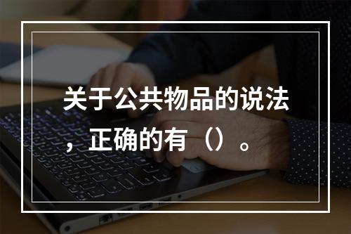 关于公共物品的说法，正确的有（）。