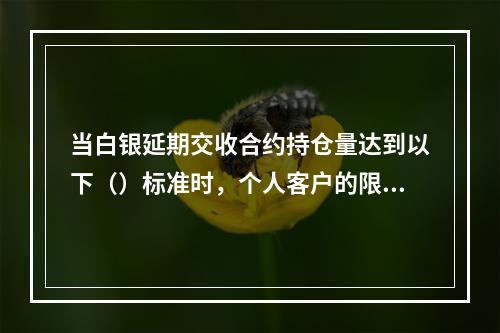 当白银延期交收合约持仓量达到以下（）标准时，个人客户的限仓额