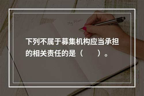 下列不属于募集机构应当承担的相关责任的是（　　）。