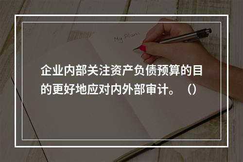 企业内部关注资产负债预算的目的更好地应对内外部审计。（）