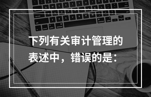 下列有关审计管理的表述中，错误的是：