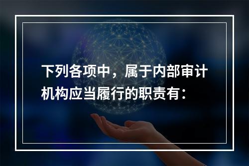 下列各项中，属于内部审计机构应当履行的职责有：