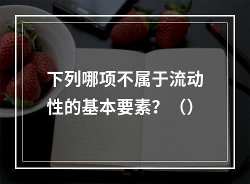 下列哪项不属于流动性的基本要素？（）