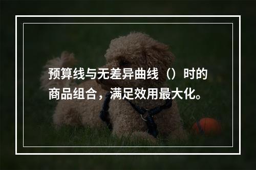 预算线与无差异曲线（）时的商品组合，满足效用最大化。