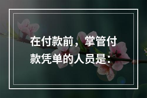 在付款前，掌管付款凭单的人员是：