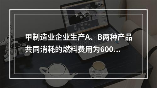 甲制造业企业生产A、B两种产品共同消耗的燃料费用为6000元