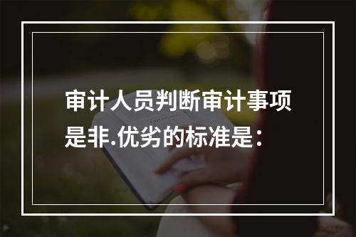 审计人员判断审计事项是非.优劣的标准是：