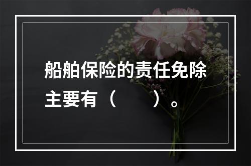 船舶保险的责任免除主要有（　　）。