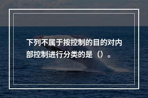 下列不属于按控制的目的对内部控制进行分类的是（）。