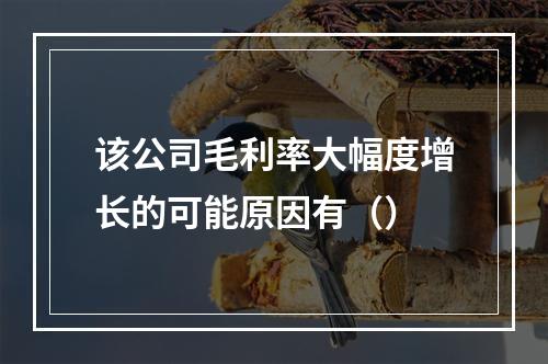 该公司毛利率大幅度增长的可能原因有（）