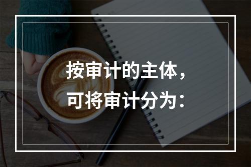 按审计的主体，可将审计分为：