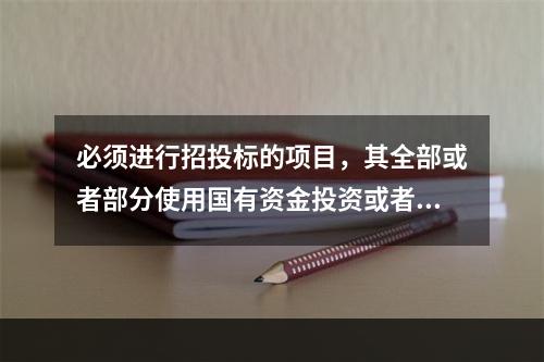 必须进行招投标的项目，其全部或者部分使用国有资金投资或者国家