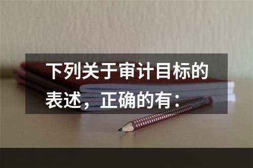 下列关于审计目标的表述，正确的有：