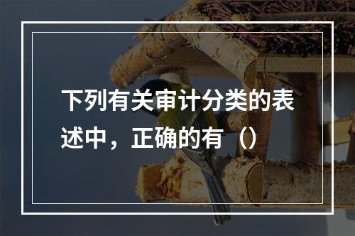 下列有关审计分类的表述中，正确的有（）