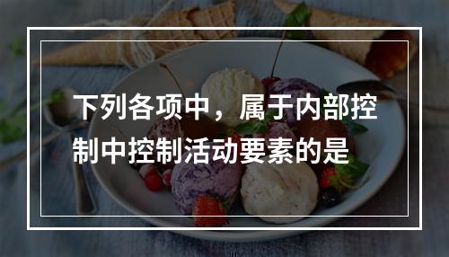 下列各项中，属于内部控制中控制活动要素的是