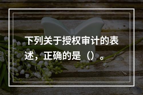 下列关于授权审计的表述，正确的是（）。