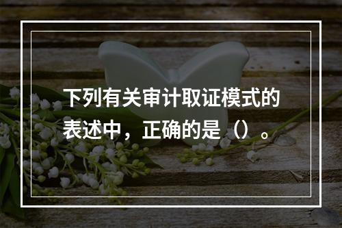 下列有关审计取证模式的表述中，正确的是（）。