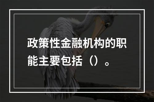 政策性金融机构的职能主要包括（）。