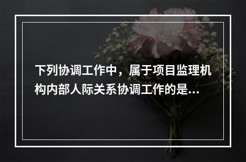 下列协调工作中，属于项目监理机构内部人际关系协调工作的是（