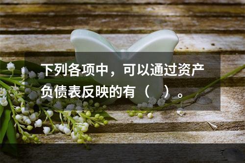 下列各项中，可以通过资产负债表反映的有（　）。