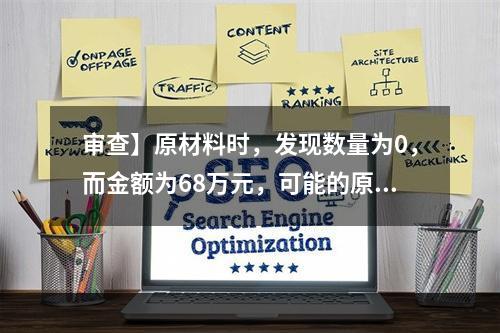 审查】原材料时，发现数量为0，而金额为68万元，可能的原因是