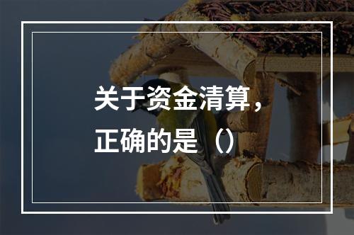 关于资金清算，正确的是（）