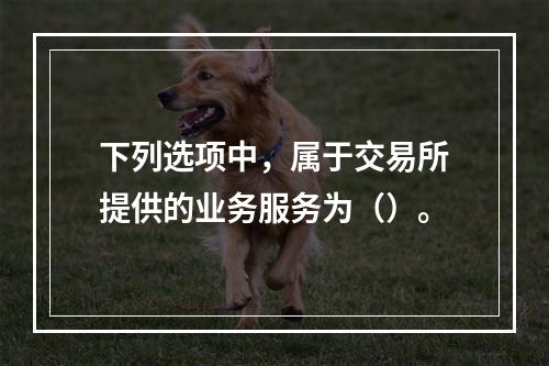 下列选项中，属于交易所提供的业务服务为（）。