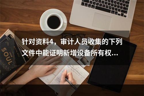 针对资料4，审计人员收集的下列文件中能证明新增设备所有权的有