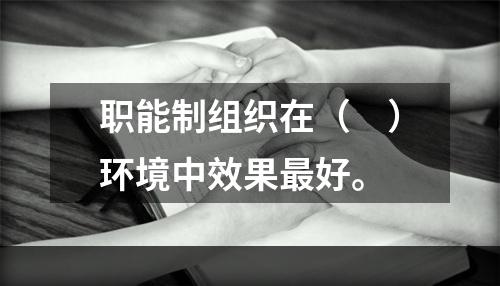 职能制组织在（　）环境中效果最好。