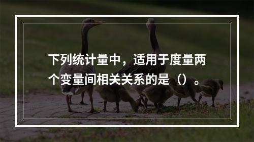 下列统计量中，适用于度量两个变量间相关关系的是（）。