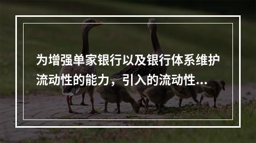 为增强单家银行以及银行体系维护流动性的能力，引入的流动性风险