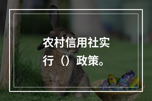 农村信用社实行（）政策。