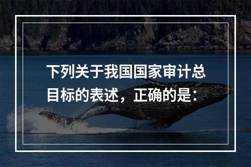 下列关于我国国家审计总目标的表述，正确的是：