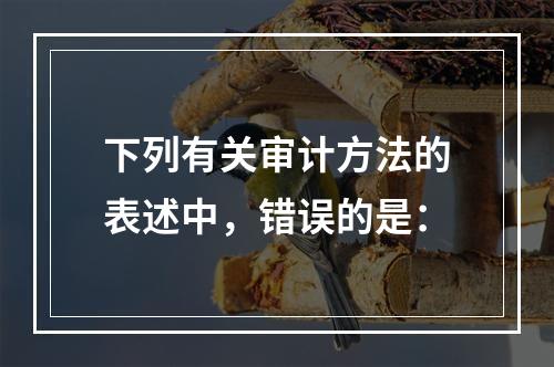 下列有关审计方法的表述中，错误的是：