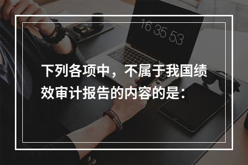 下列各项中，不属于我国绩效审计报告的内容的是：