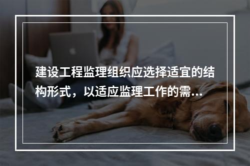 建设工程监理组织应选择适宜的结构形式，以适应监理工作的需要。