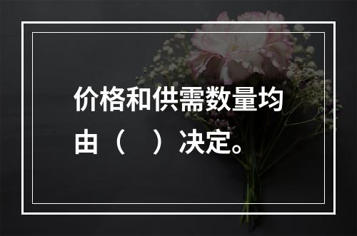 价格和供需数量均由（　）决定。