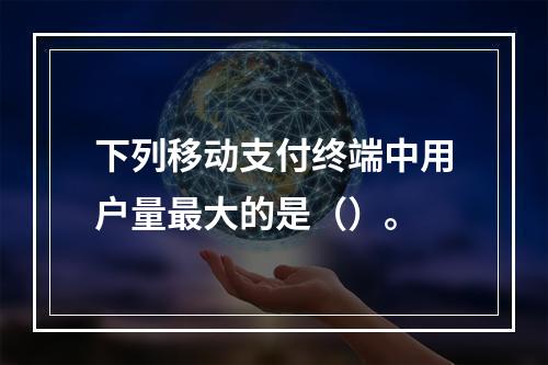 下列移动支付终端中用户量最大的是（）。