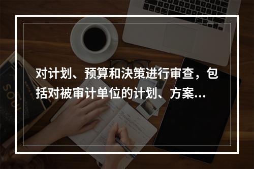 对计划、预算和決策进行审查，包括对被审计单位的计划、方案和预