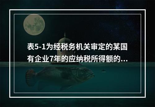 表5-1为经税务机关审定的某国有企业7年的应纳税所得额的情况