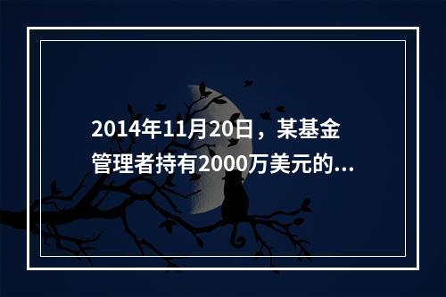 2014年11月20日，某基金管理者持有2000万美元的美国