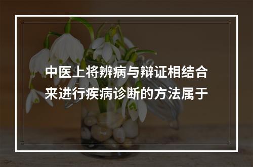 中医上将辨病与辩证相结合来进行疾病诊断的方法属于