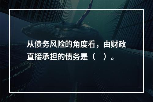 从债务风险的角度看，由财政直接承担的债务是（　）。